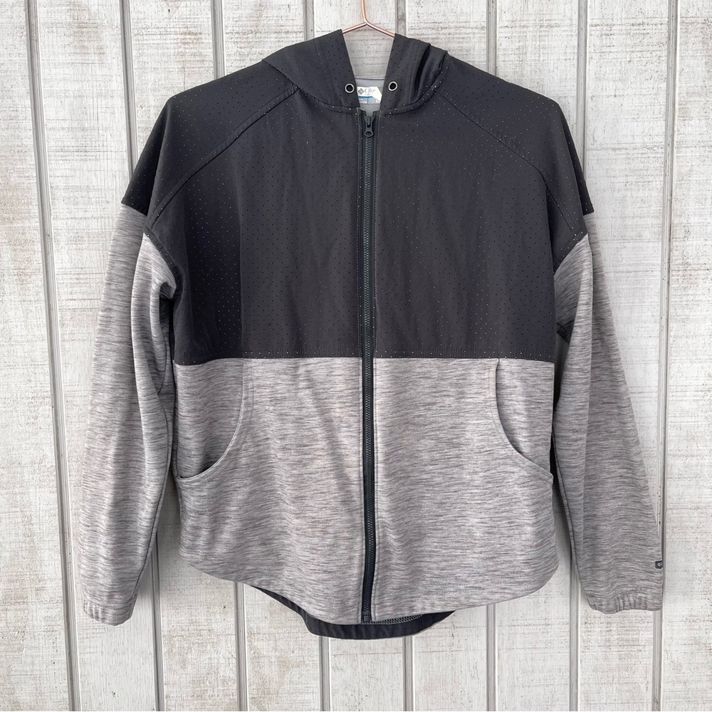 Columbia Gray Full Zip Hooded Lightweight Jacket Athletic Outerwear Size XS